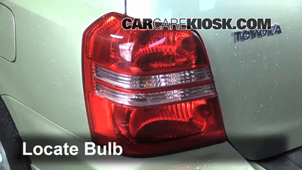 2003 Toyota Highlander 2.4L 4 Cyl. Éclairage Feu clignotant arrière (remplacer l'ampoule)